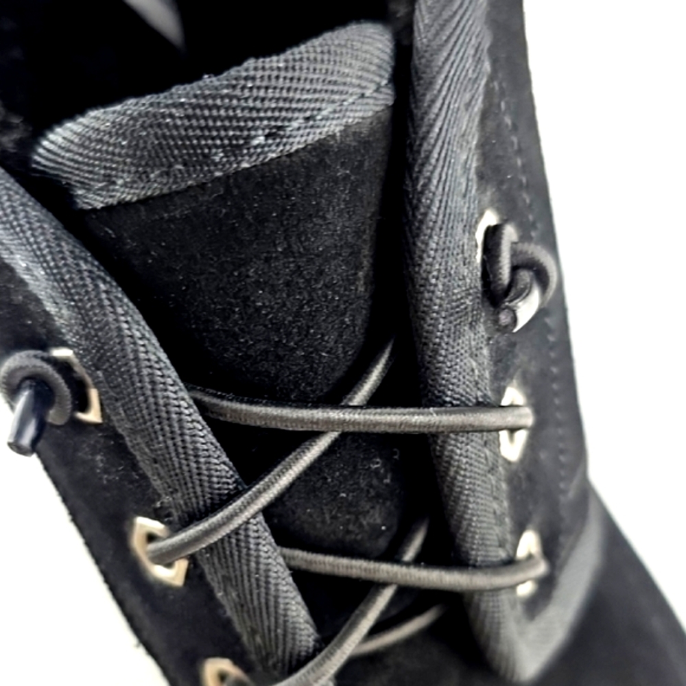 NWT Cushionaire Women's Harper Black Waterproof Suede Lace-Up Boots 9 - Picture 11 of 16